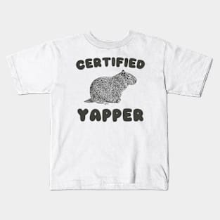 Certified Yapper Shirt, Y2K Iconic Funny Capybara Meme Kids T-Shirt